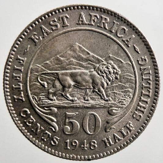 1948 East Africa 50 Cents Half Shilling Coin | Very High Grade | a3677