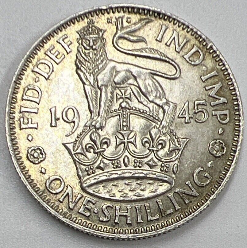 1945 Shilling | British Silver Coin | George VI | Extra Fine Grade