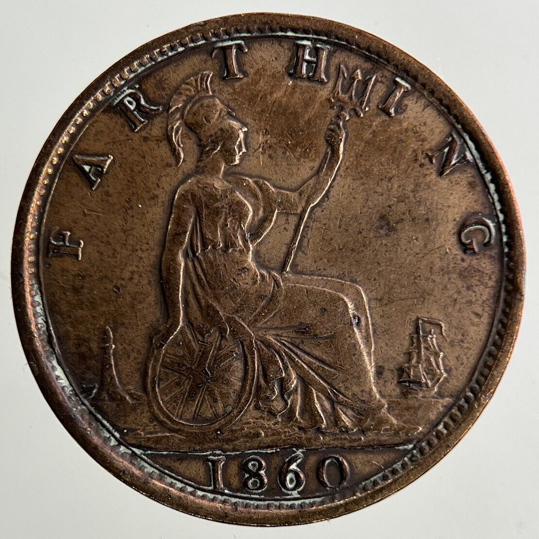 1860 Victoria Farthing Coin | Fine Collectable Grade