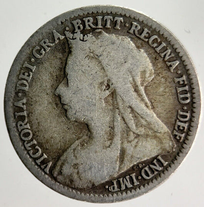 1898 Veiled Head Victoria Threepence Silver Coin | Collectable Grade | a4009