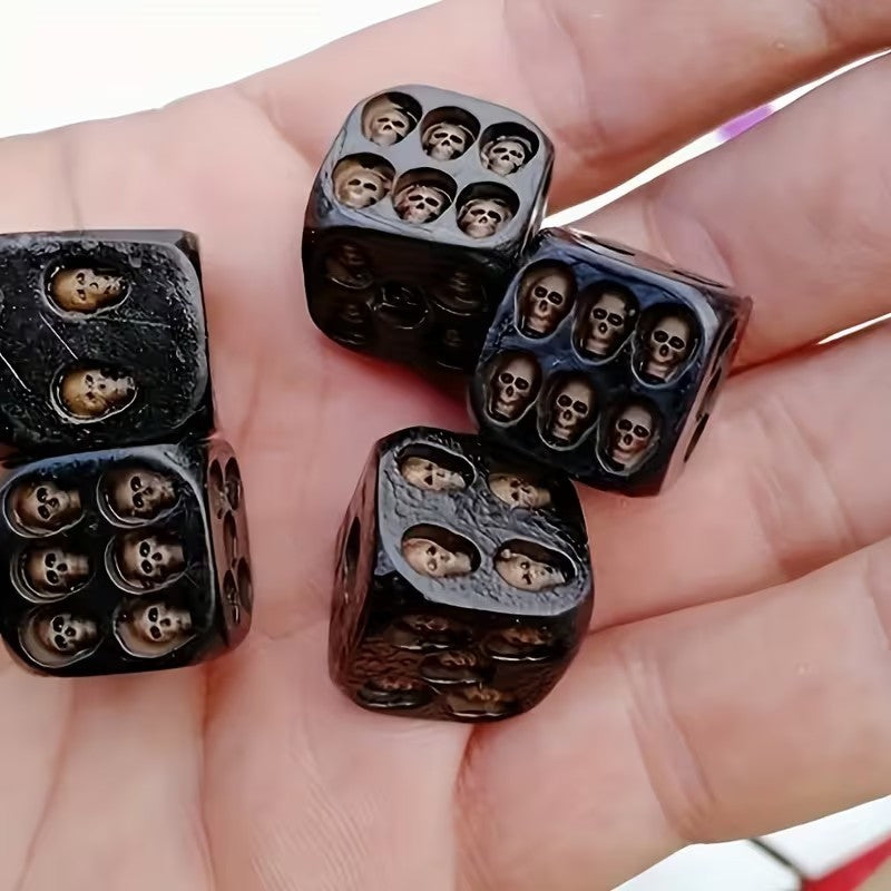 x5 Skull Dice 6 Sided Dices for Dungeons and Dragons RPG Role Playing Board Game