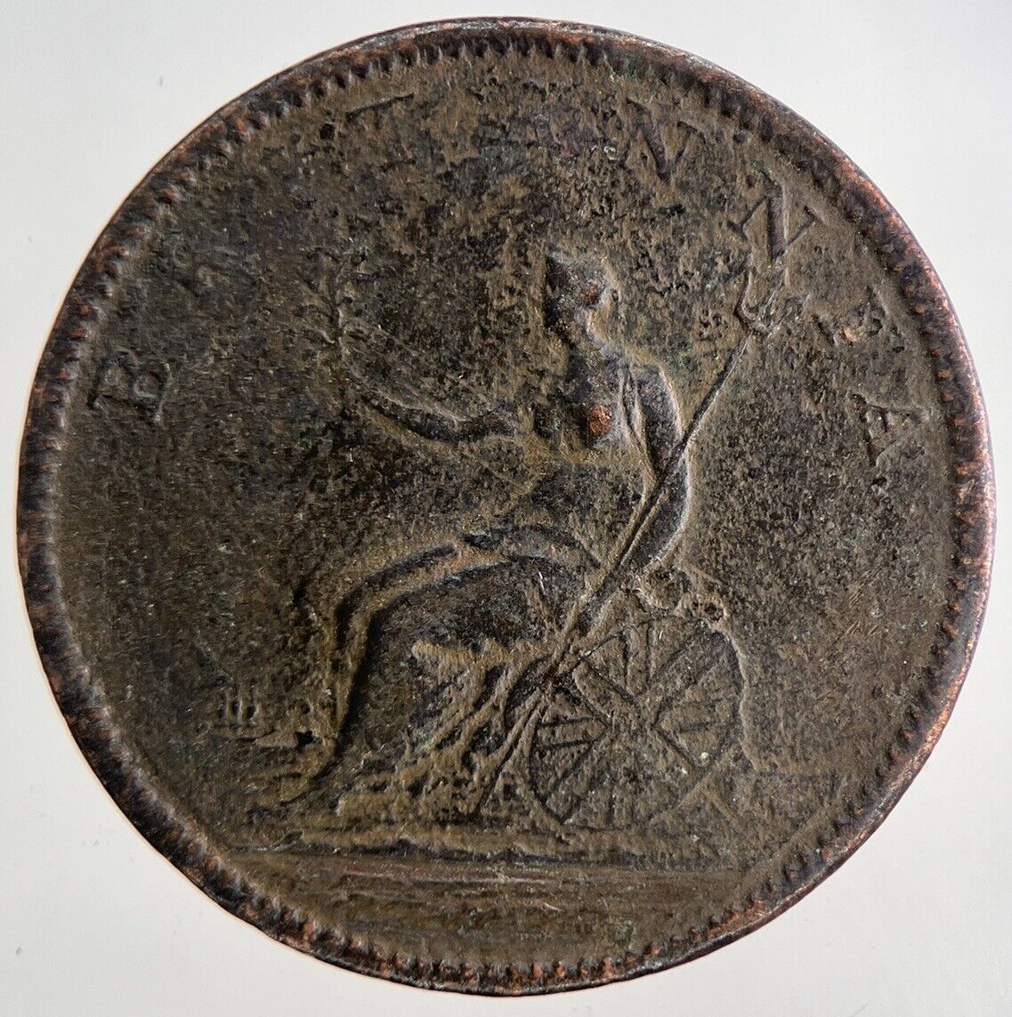 1807 George 3rd III Half-Penny British Coin | Fine Collectable Grade | a6804