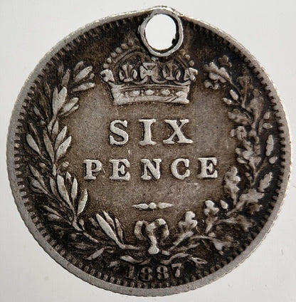 1887 Victoria Sixpence Silver Coin | Very High Grade | a5353