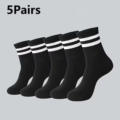 5 Pairs Mens Sports Socks Cotton Rich Cushioned Football Crew Sock Size 6 - 11 UK