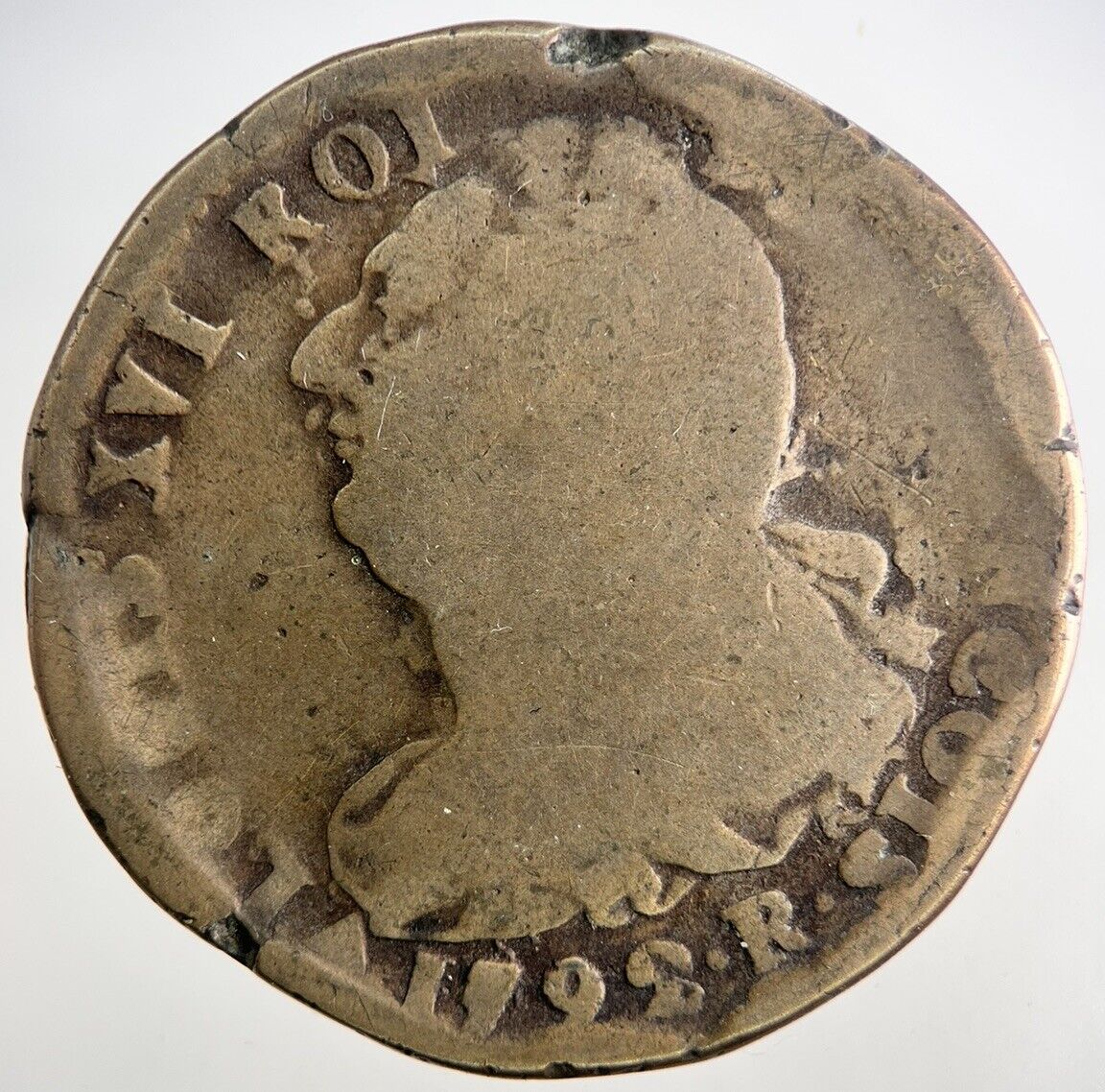 1792 Louis XVI France 2 Sol Coin | Collectable Grade | a9527