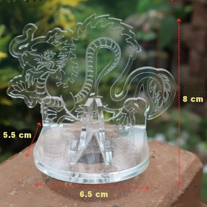 Clear Dragon Themed 1oz Silver Gold Coin / Amulet / Medal Display Stand