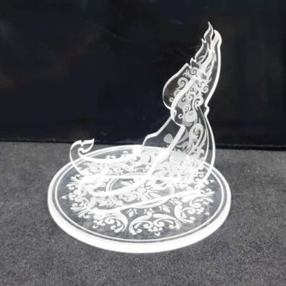 Clear Floral Pattern 1oz Silver Gold Coin / Amulet / Medal Display Stand