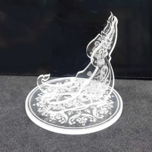 Clear Floral Pattern 1oz Silver Gold Coin / Amulet / Medal Display Stand
