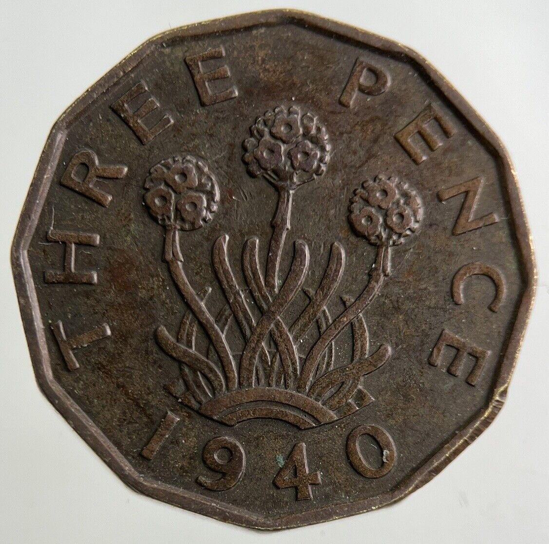 1940 George VI Brass Threepence Coin | Fine Collectable Grade