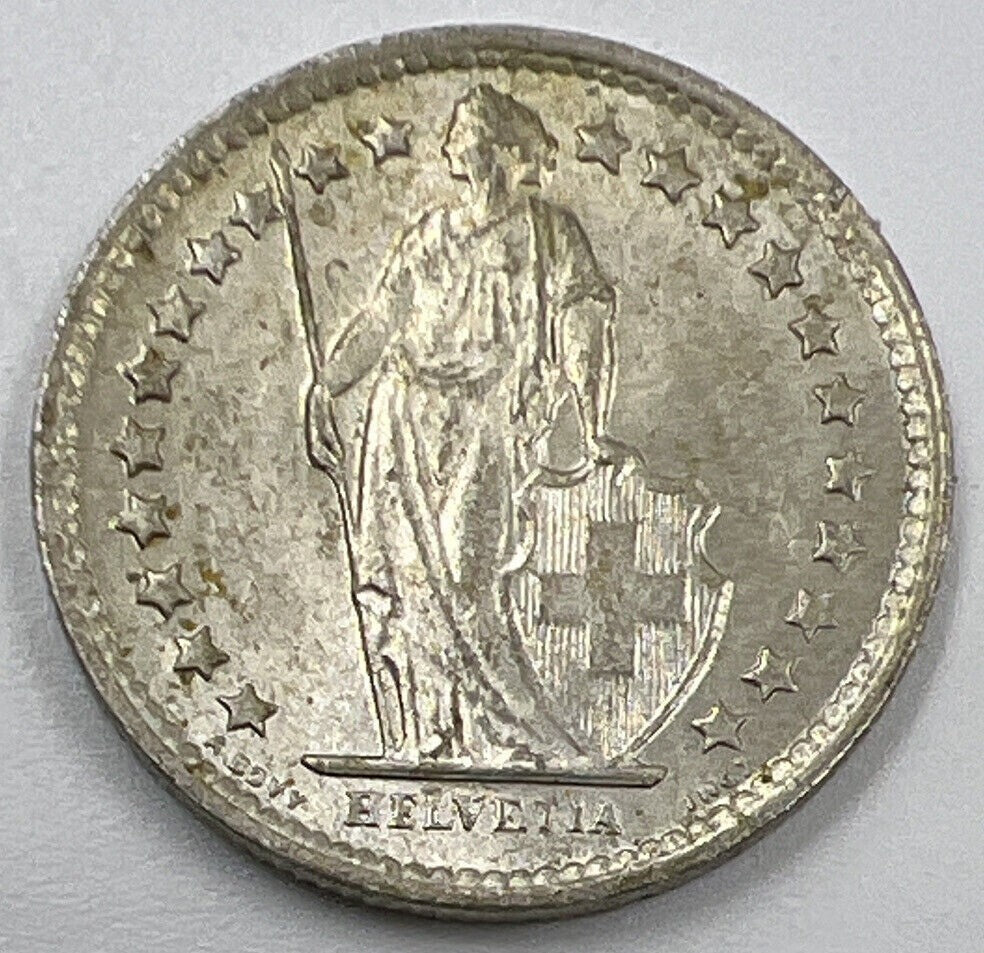 1963 - B Swiss 1/2 Half Franc Silver Coin | Very Fine Grade