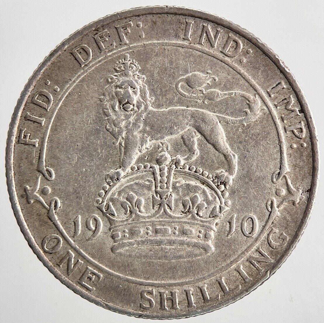 1910 Edward VII Shilling British Silver Coin | Very High Grade | a9549