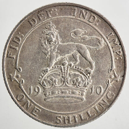 1910 Edward VII Shilling British Silver Coin | Very High Grade | a9549