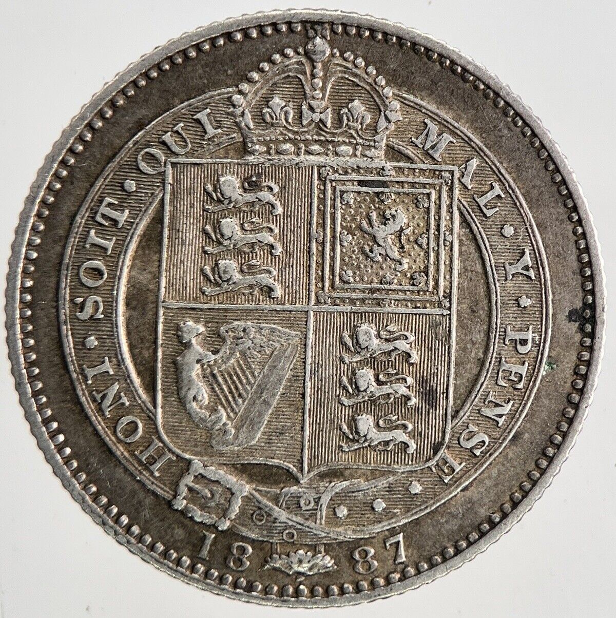 1887 Victoria Shilling Silver Coin | Very High Grade | a6810