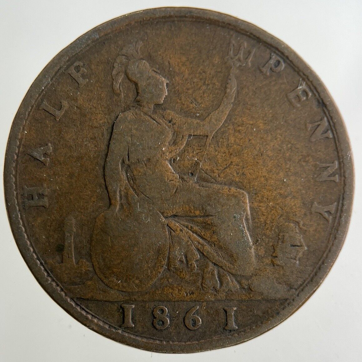 1861 Victoria Half-Penny Coin | Collectable Grade
