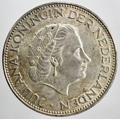 1960 Netherlands 2 1/2 Two Half Gulden Silver Coin | Very High Grade