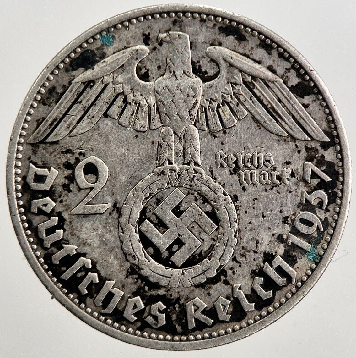 1937-A Germany Nazi 2 Mark Silver Coin | Very High Grade