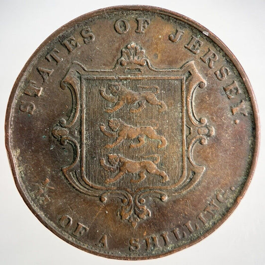 1861 Victoria Jersey 1/13 Shilling Penny Coin | Fine Collectable Grade | a1826