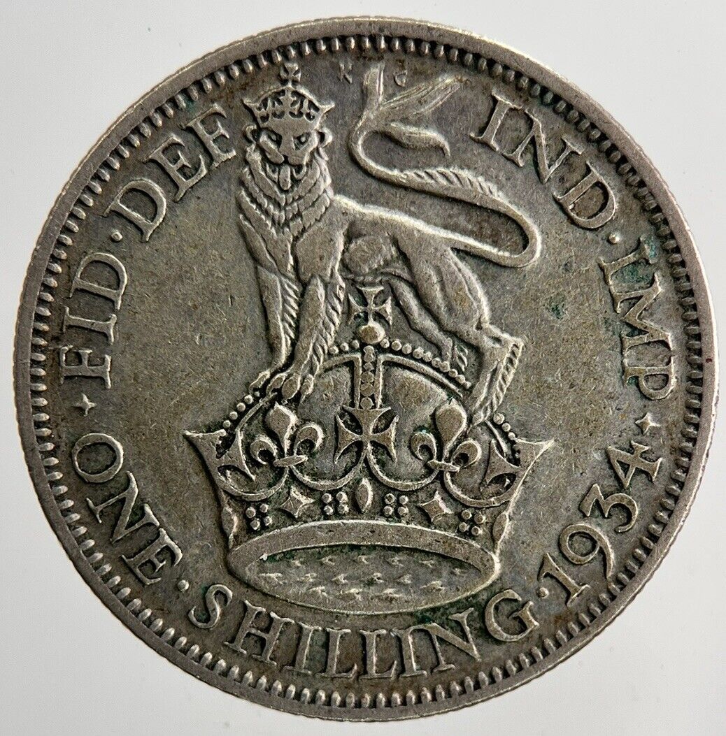 1934 George V Shilling British Silver Coin | Fine Collectable Grade | a6421