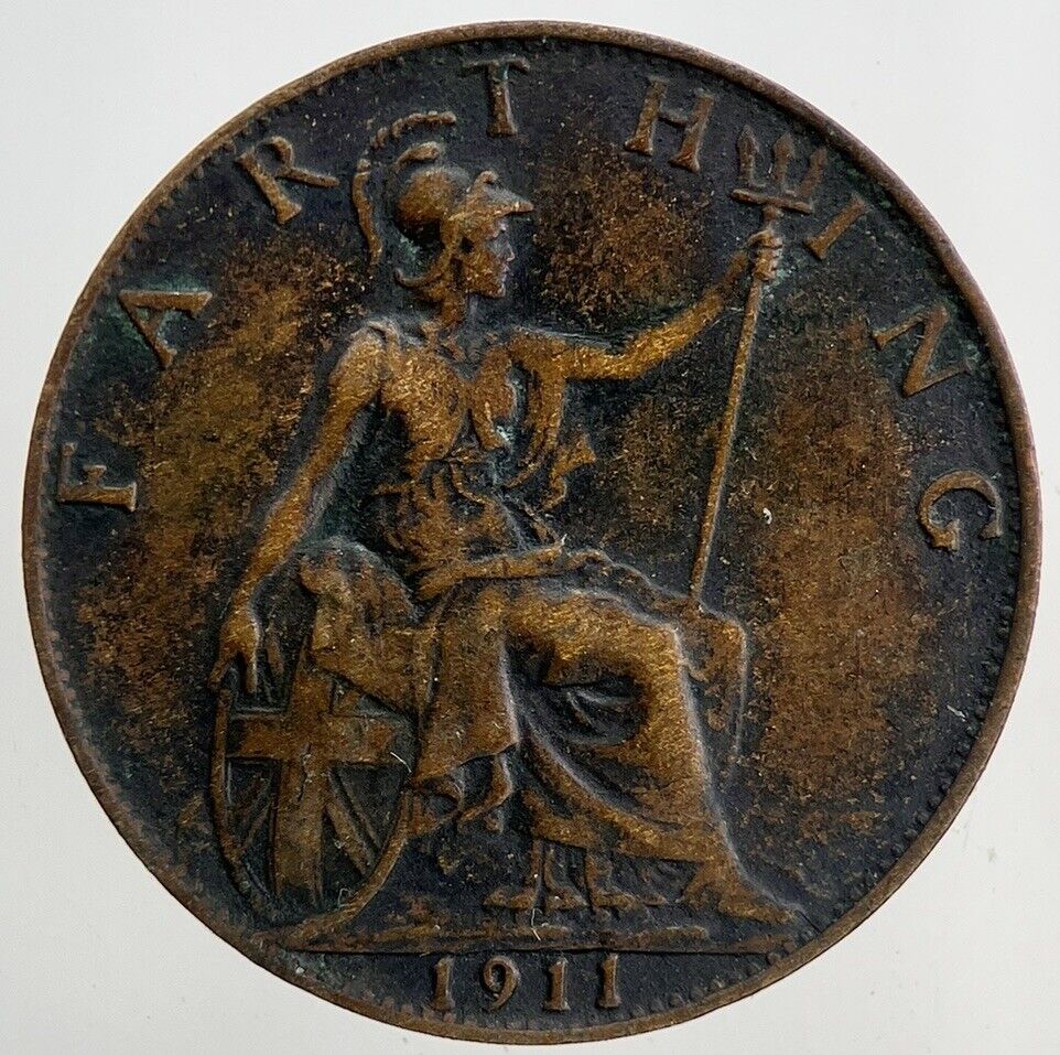 1911 George V Farthing Coin | Fine Collectable Grade