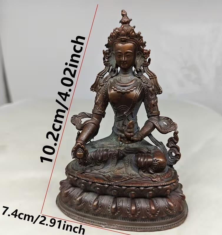 Vintage Heavy Tibetan Style Meditating Buddha Metal Statue Sculpture Gift UK