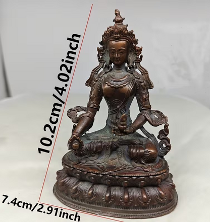 Vintage Heavy Tibetan Style Meditating Buddha Metal Statue Sculpture Gift UK