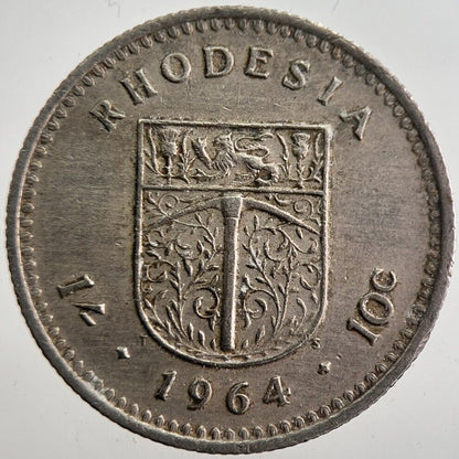 1964 Africa Rhodesia 10c 10 Cents Coin | Very High Grade | a7726