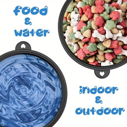 350ml Blue Pet Supplies Folding Bowl Portable Pet Folding Travel Cat Dog Bowl