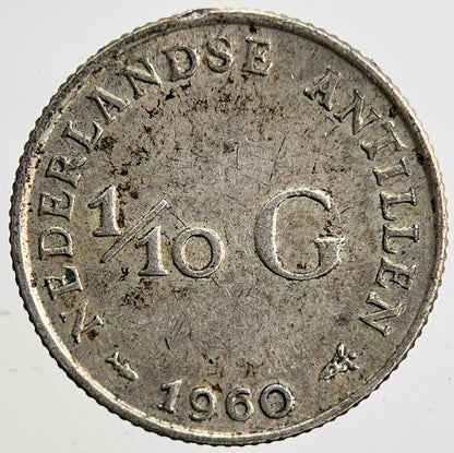 1960 Netherlands 1/10 Gulden Silver Coin | Very High Grade