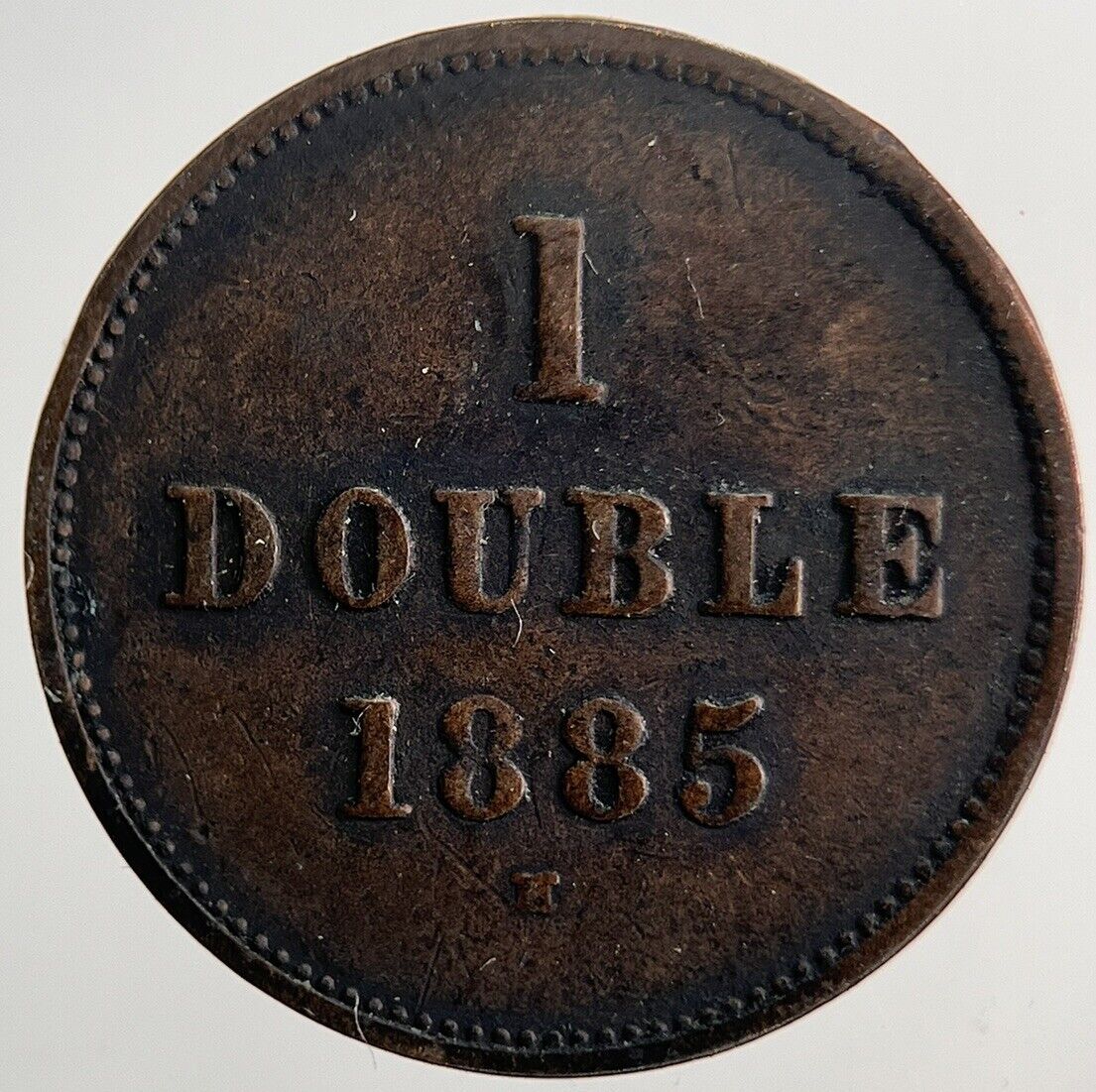 1885 Guernsey 1 One Double Coin | Fine Collectable Grade