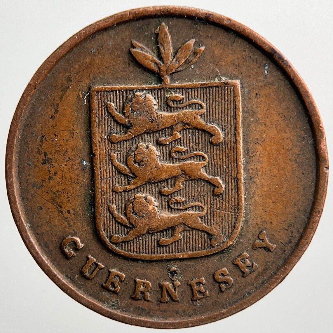 1830 Guernsey 1 One Double Coin | Fine Collectable Grade | a2076
