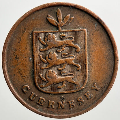 1830 Guernsey 1 One Double Coin | Fine Collectable Grade | a2076