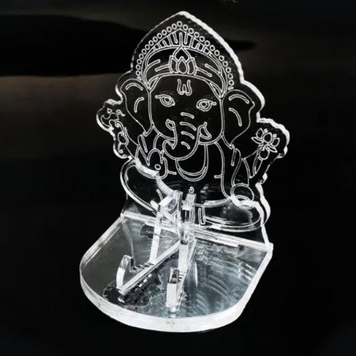 Hindu Ganesha Elephant Buddha 1oz Silver Gold Coin Amulet Medal Display Stand