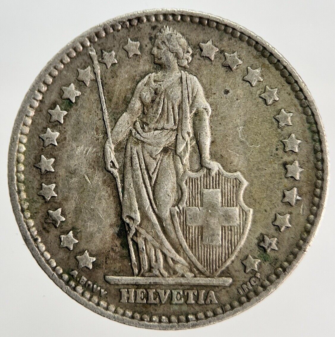 1963-B Swiss 1 One Franc Silver Coin | Fine Collectable Grade | a1874