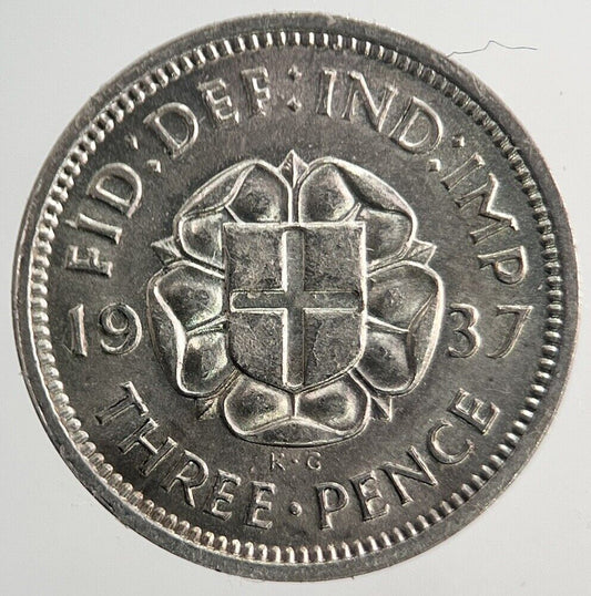 1937 George VI Threepence Silver Coin | Very High Grade