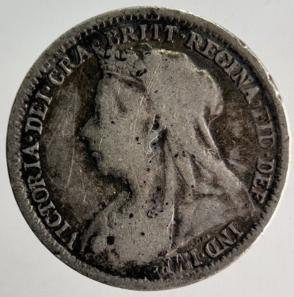 1897 Veiled Head Victoria Threepence Silver Coin | Collectable Grade | a4017
