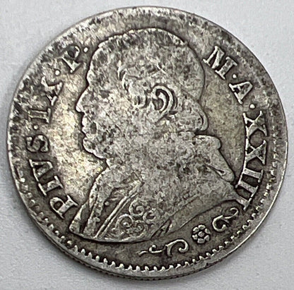 1869 10 Soldi Papal State PIO IX | Rome Silver Coin | Collectable Grade