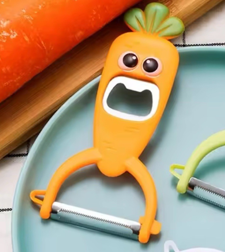 Kitchen Carrot Shaped Potato Peeler Fruit Vegetable Rapid Slicer & Bottle Opener