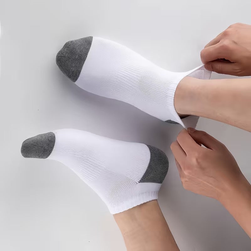 5 Pack Mens Trainer Black Grey Ankle Socks Invisible Cotton Low Cut Sports Socks