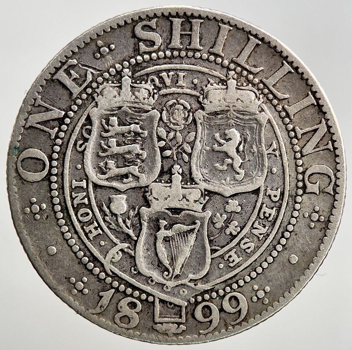 1899 Veiled Head Victoria Shilling Silver Coin | Collectable Grade | a589