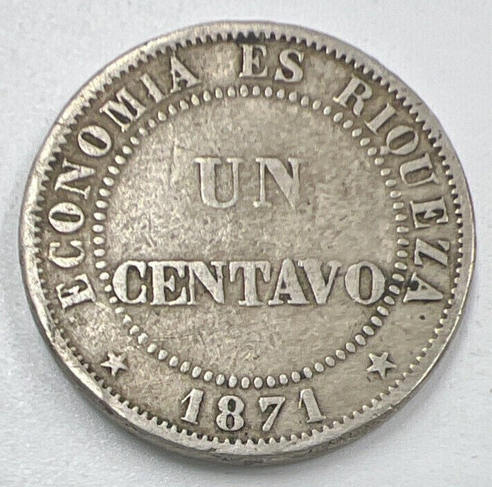 1871 - S Chile One Un Centavo Coin | Collectable Grade | a1409
