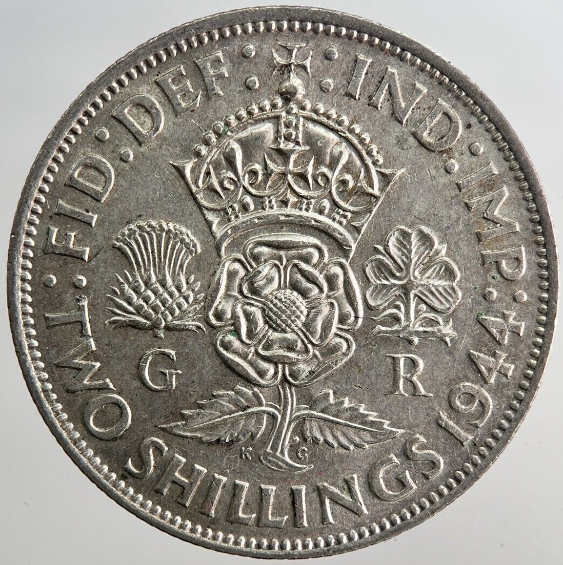 1944 George VI Florin British Silver Coin | Very Fine Grade | a6374