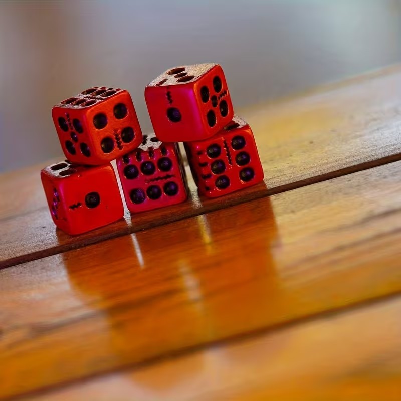 x5 Skull Gothic Red Dice Set Dungeons and Dragons RPG Role Playing Board Game