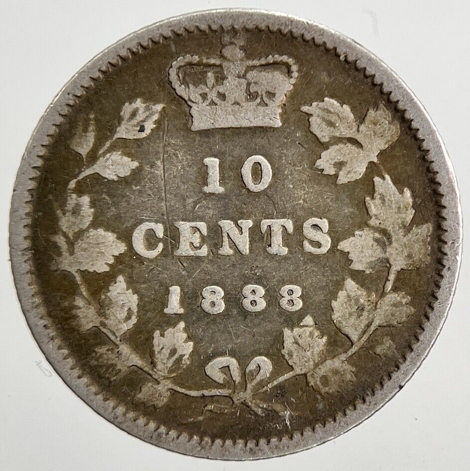 1888 Canada 10 Cents Silver Coin | Collectable Grade