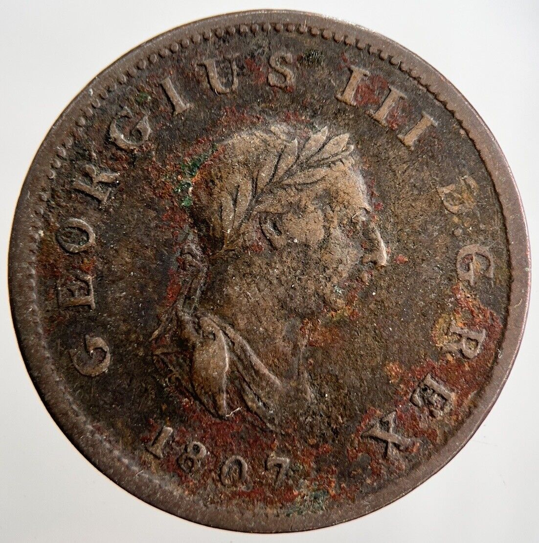 1807 George 3rd III Half-Penny British Coin | Collectable Grade