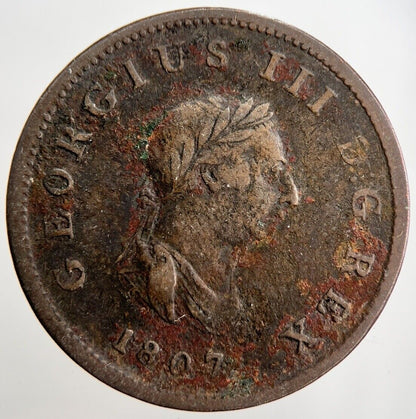 1807 George 3rd III Half-Penny British Coin | Collectable Grade