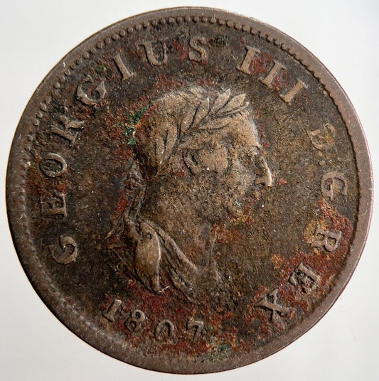 1807 George 3rd III Half-Penny British Coin | Collectable Grade
