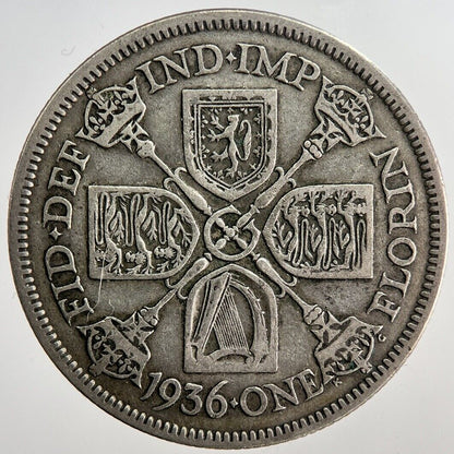 1936 George V Florin British Silver Coin | Fine Collectable Grade | a6364