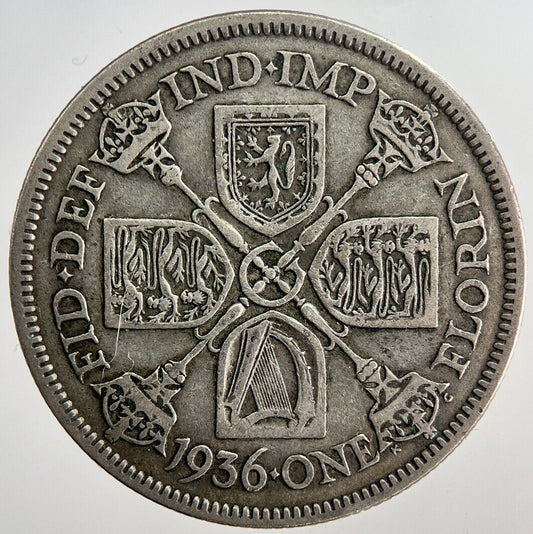 1936 George V Florin British Silver Coin | Fine Collectable Grade | a6364