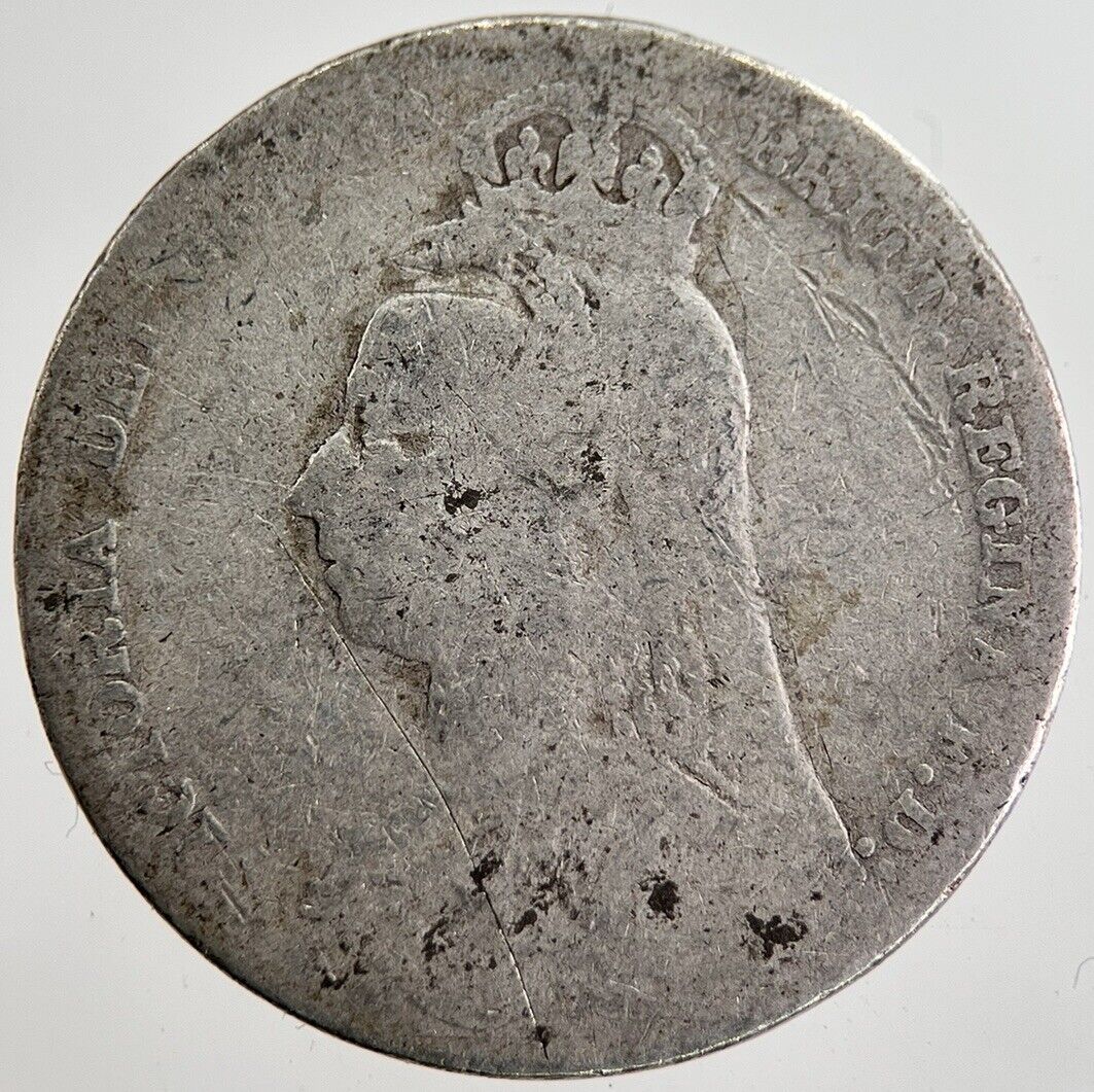 1890 Victoria Shilling Silver Coin | Fair Grade | a8647