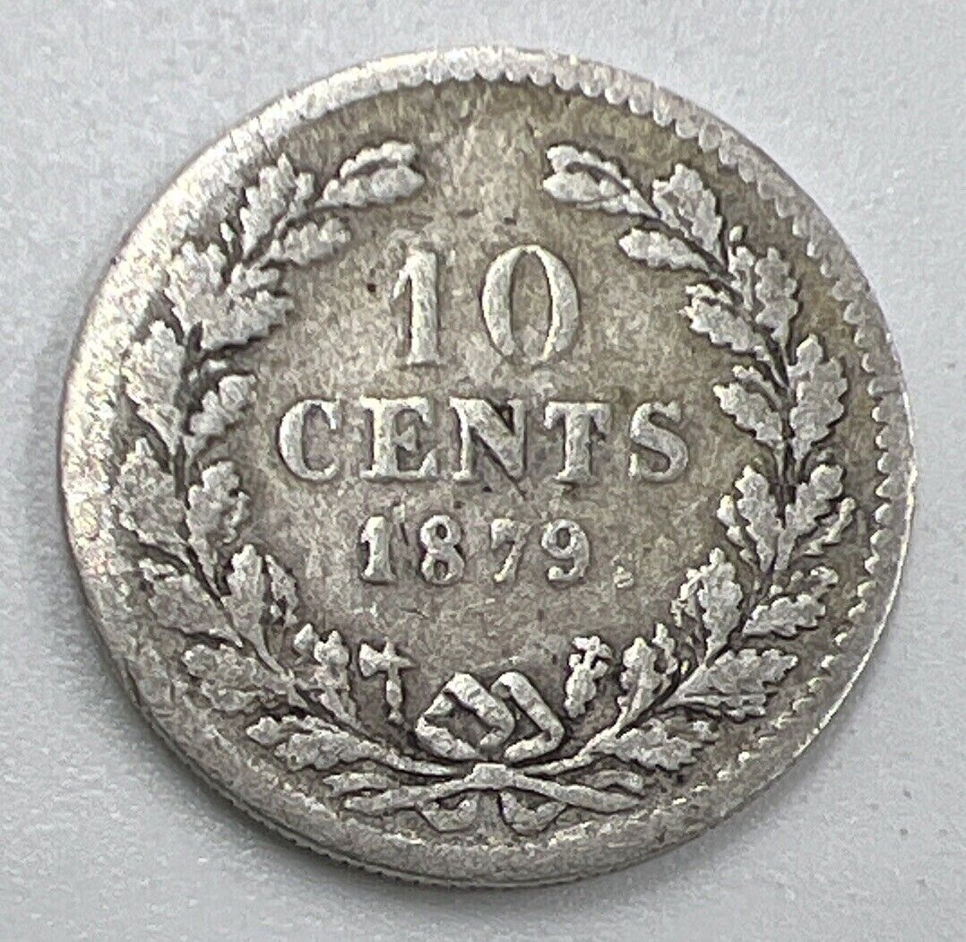 1879 Netherlands 10 Cents Silver Coin | Collectable Grade